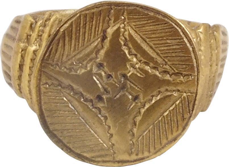 FINE EUROPEAN CRUSADER'S RING C.1100-1200 AD, SZ 8 3/4 (1 of 4)