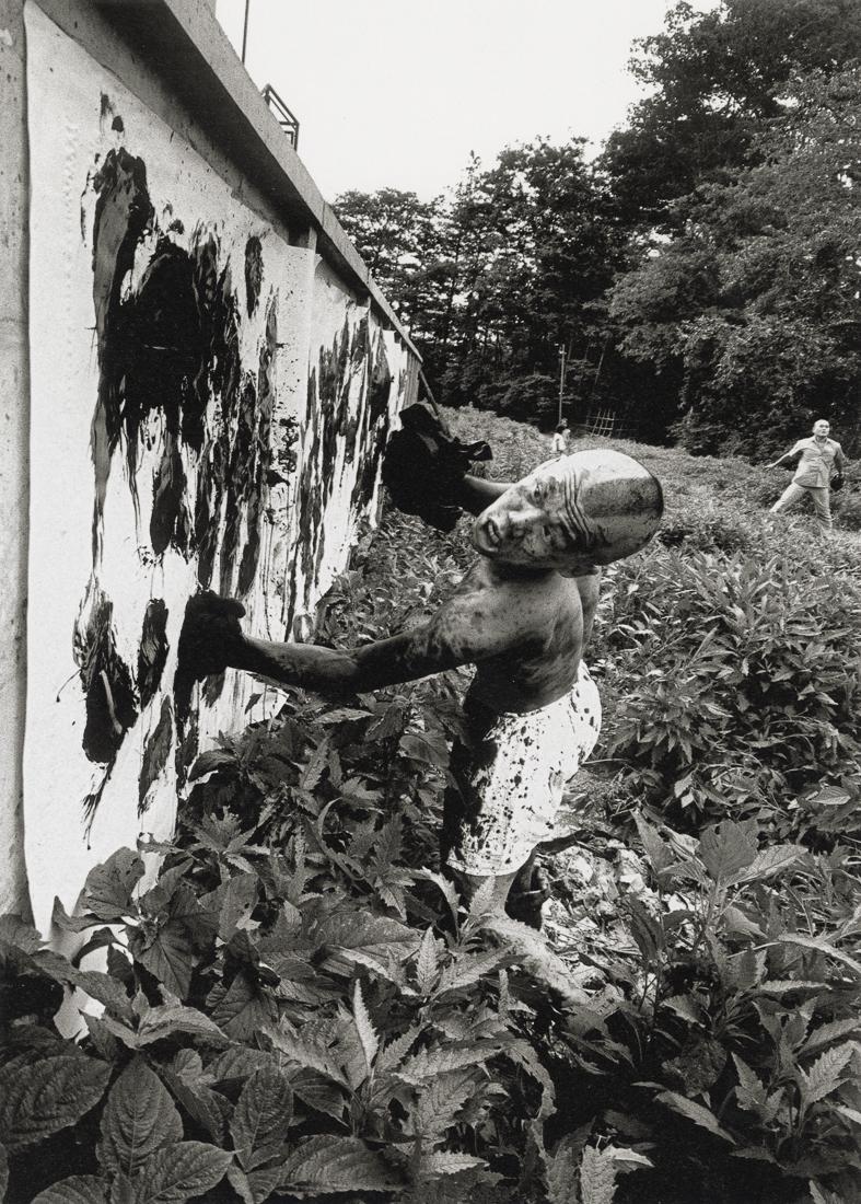 WILLIAM KLEIN - The Boxer-Painter Shinohara: Artist: William Klein Title: The Boxer-Painter Shinohara During A Performance, Tokyo, 1961 Medium: Photo Litho, 2012, Italy Dimensions: 9.2x13.7" Description: Heat Wax Mounted on 12x16" Conservation B