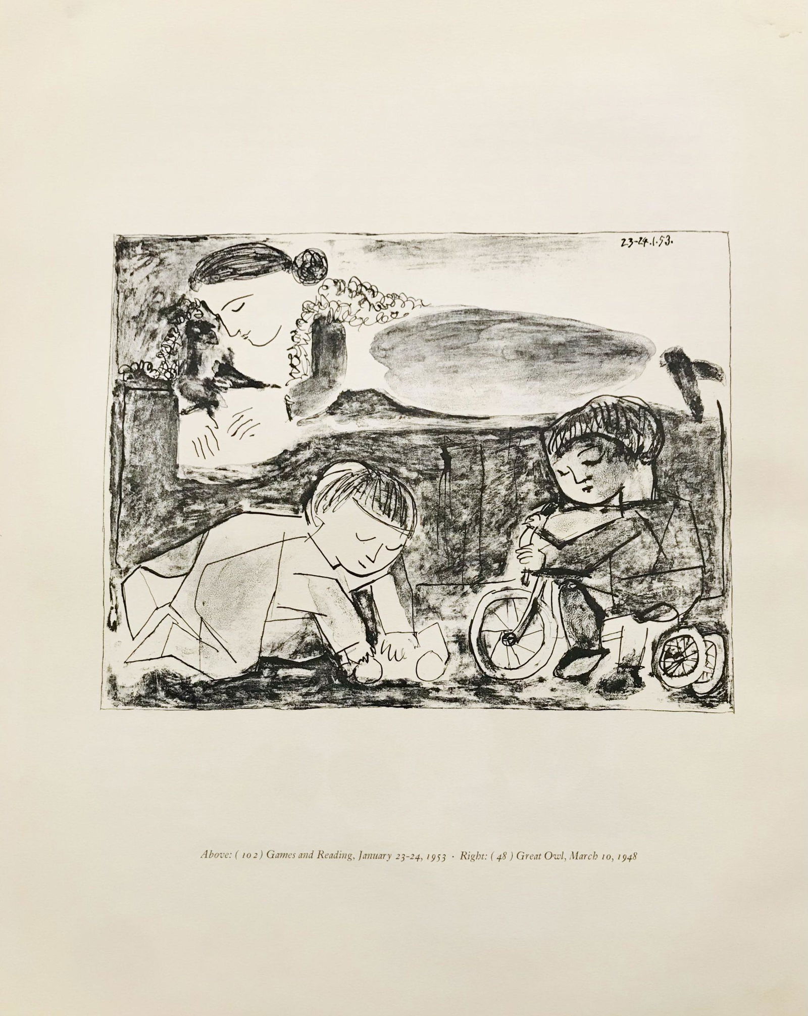 1959 Picasso lithograph Games and Reading (1 of 1)