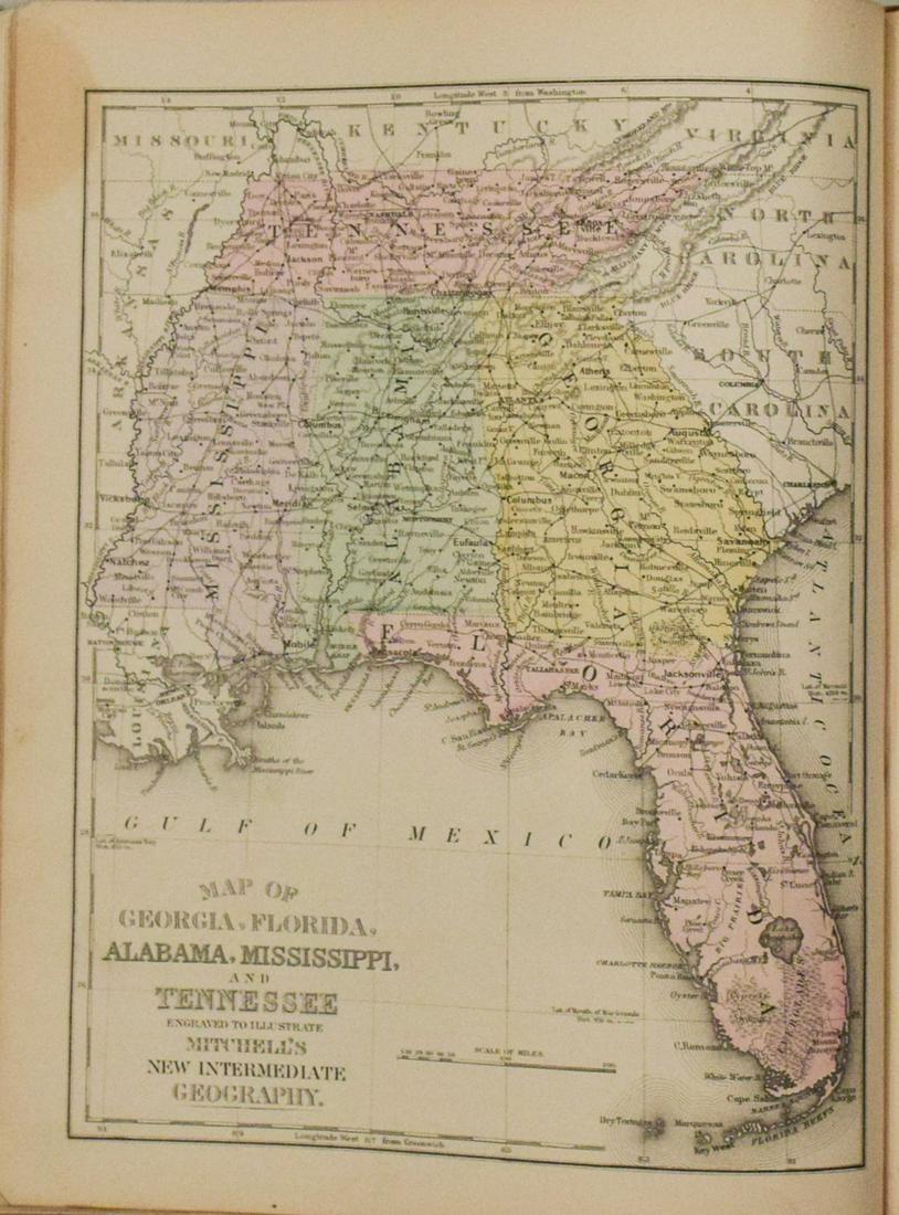 1891 Mitchell Map of Southern States -- Map of Georgia, Florida, Alabama, Mississippi and (1 of 1)