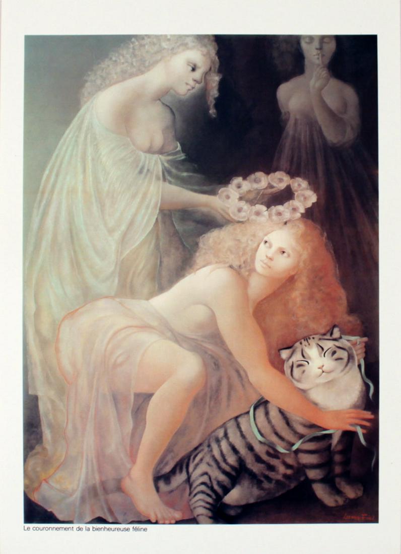 Leonor Fini - Le Couronnement de la Bienheureuse Feline - Offset Lithograph 15.75" x 11.25" (1 of 3)