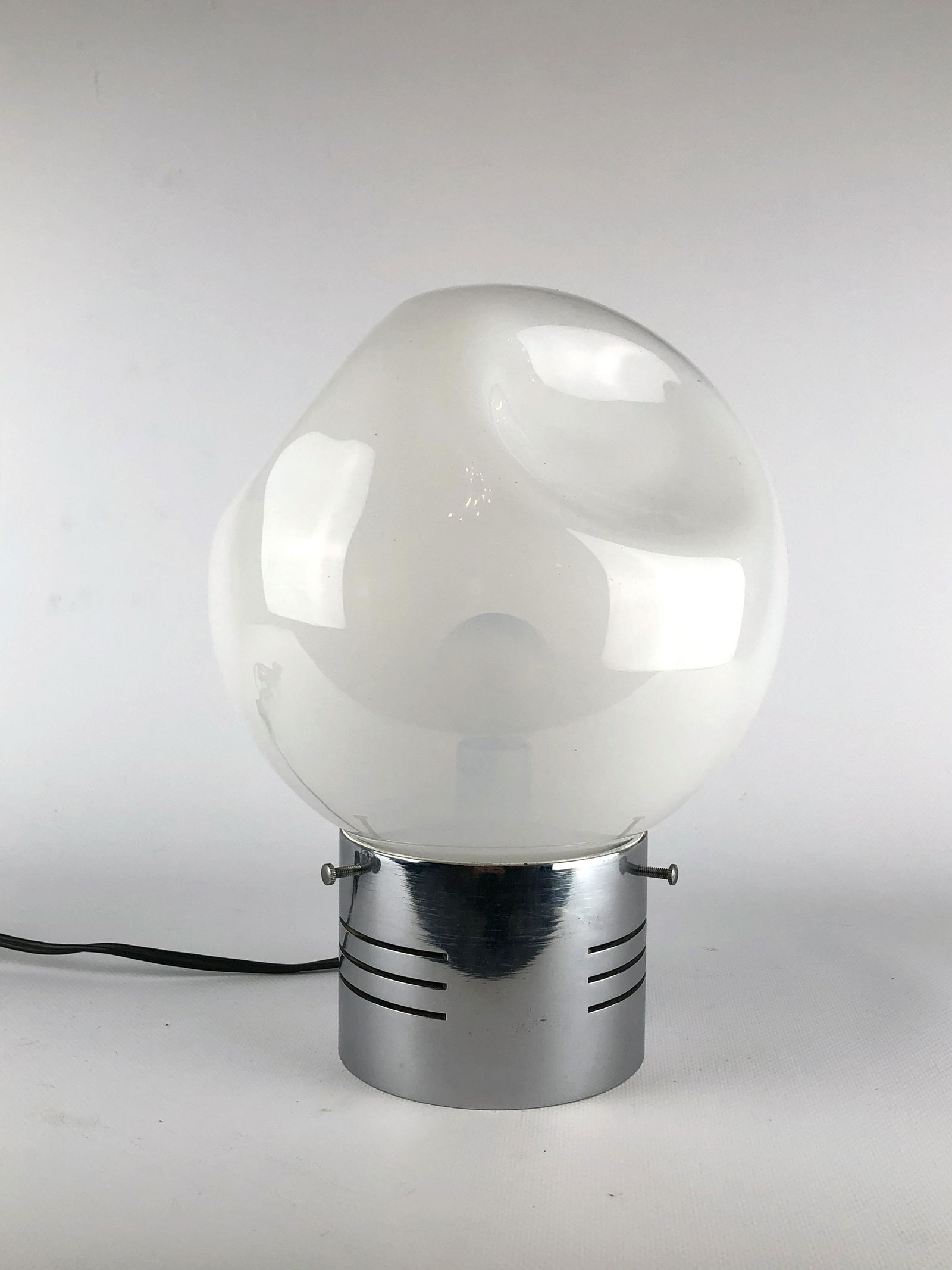 Vintage Chrome and Murano Glass Table Lamp by Carlo Nason for Mazzega. 1970s (1 of 6)