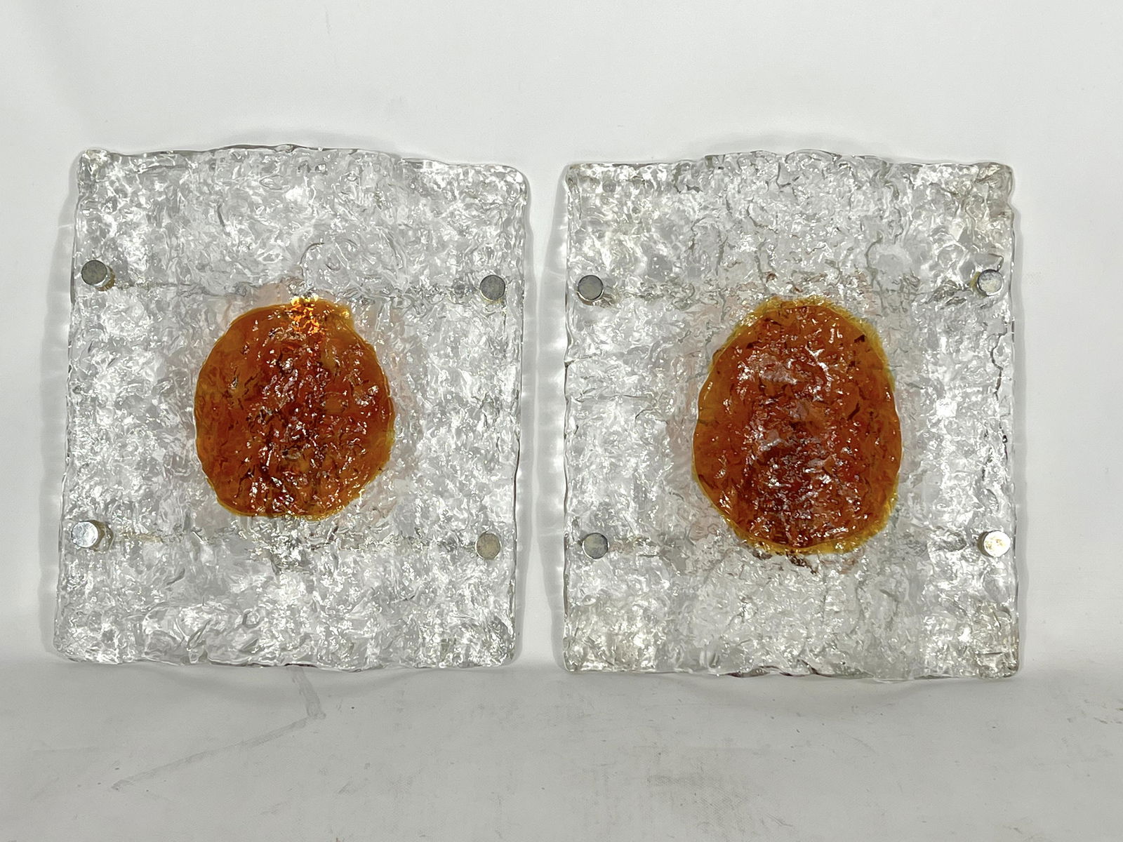 Mazzega, Mid-Century Modern Large Murano glass sconces. Set of two (1 of 9)