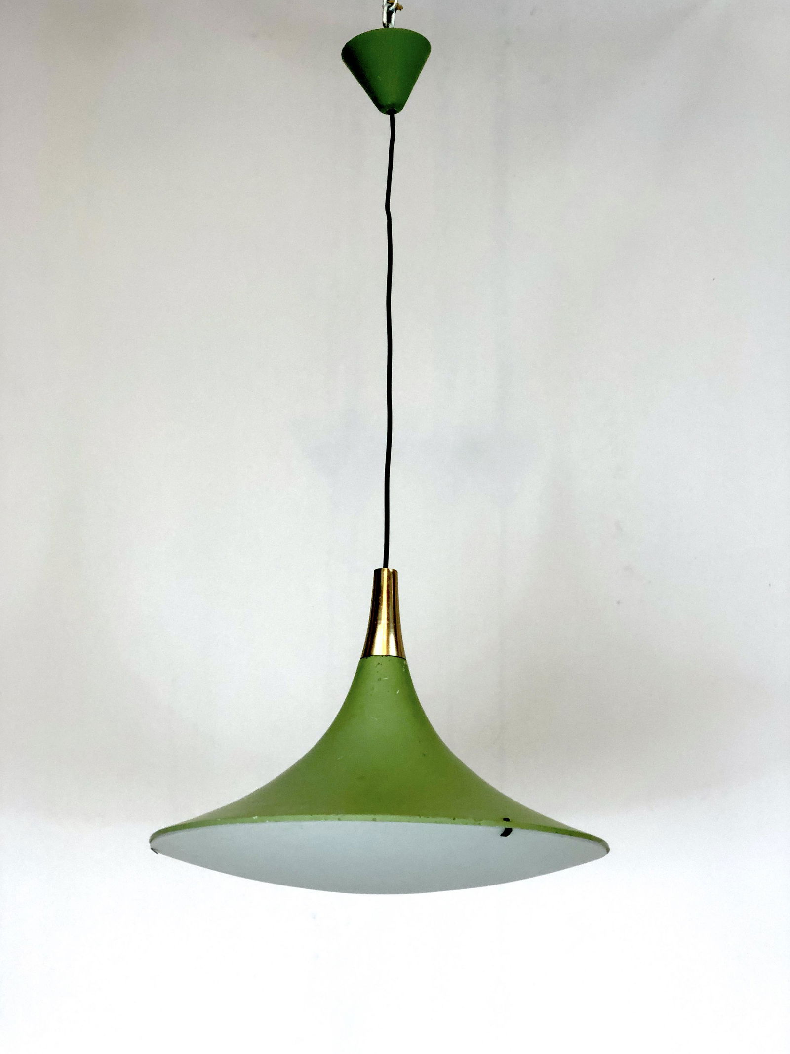 Stilux Milano Vintage Green Hanging Lamp From 60s