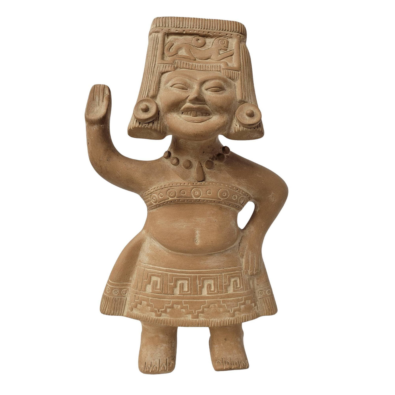 Vintage Souriant Dancer Clay Mexican Sculpture Terracotta Statue Man Pre-Columbia Reproduction (1 of 6)