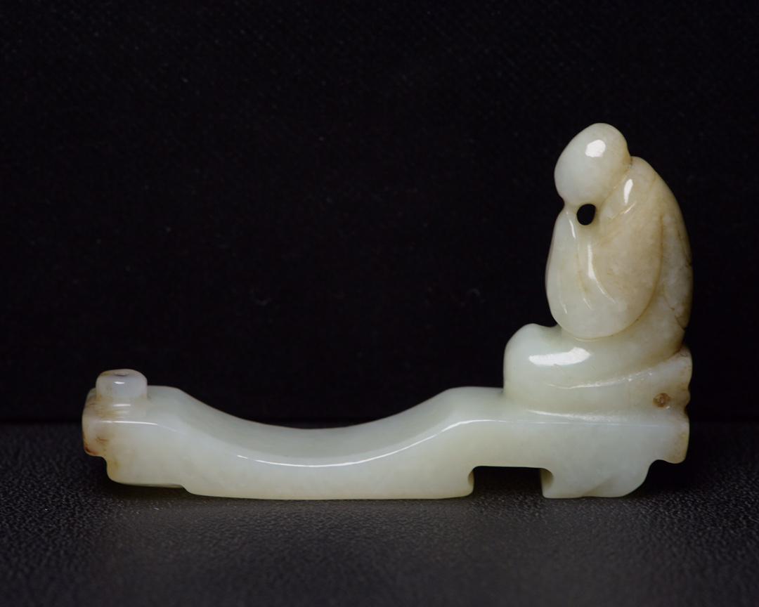 Chinese Hetian Jade Buddha Incense Burning Tool Statue (1 of 9)