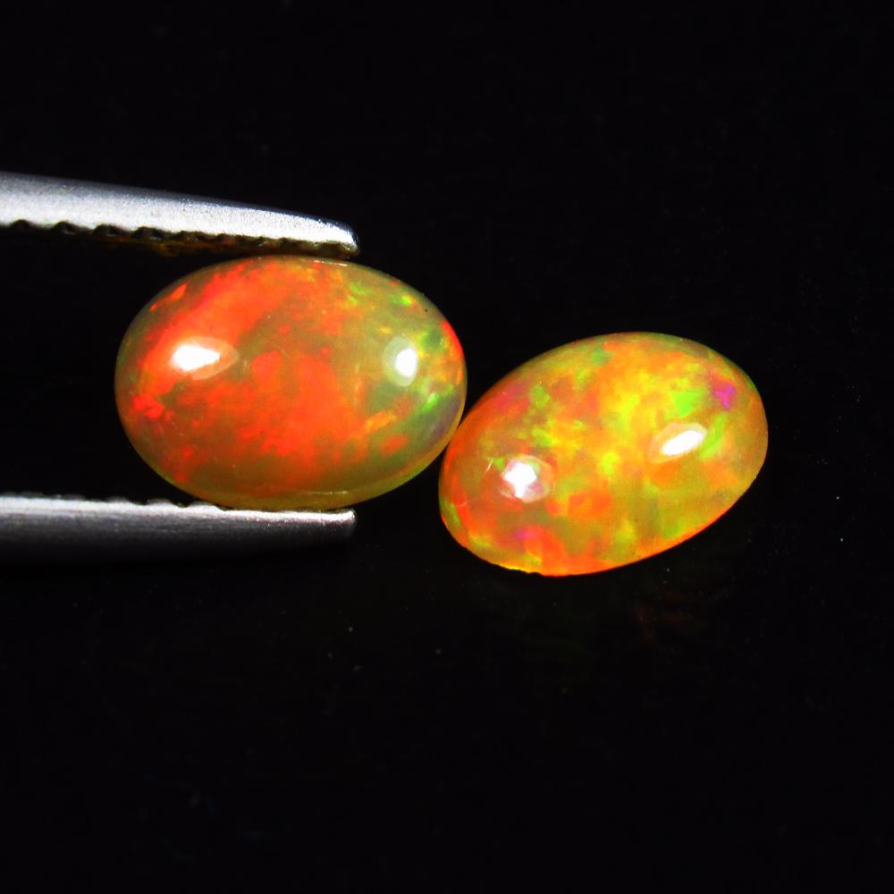 Natural Multicolor Opal Pair - 1.00 Ct (1 of 2)