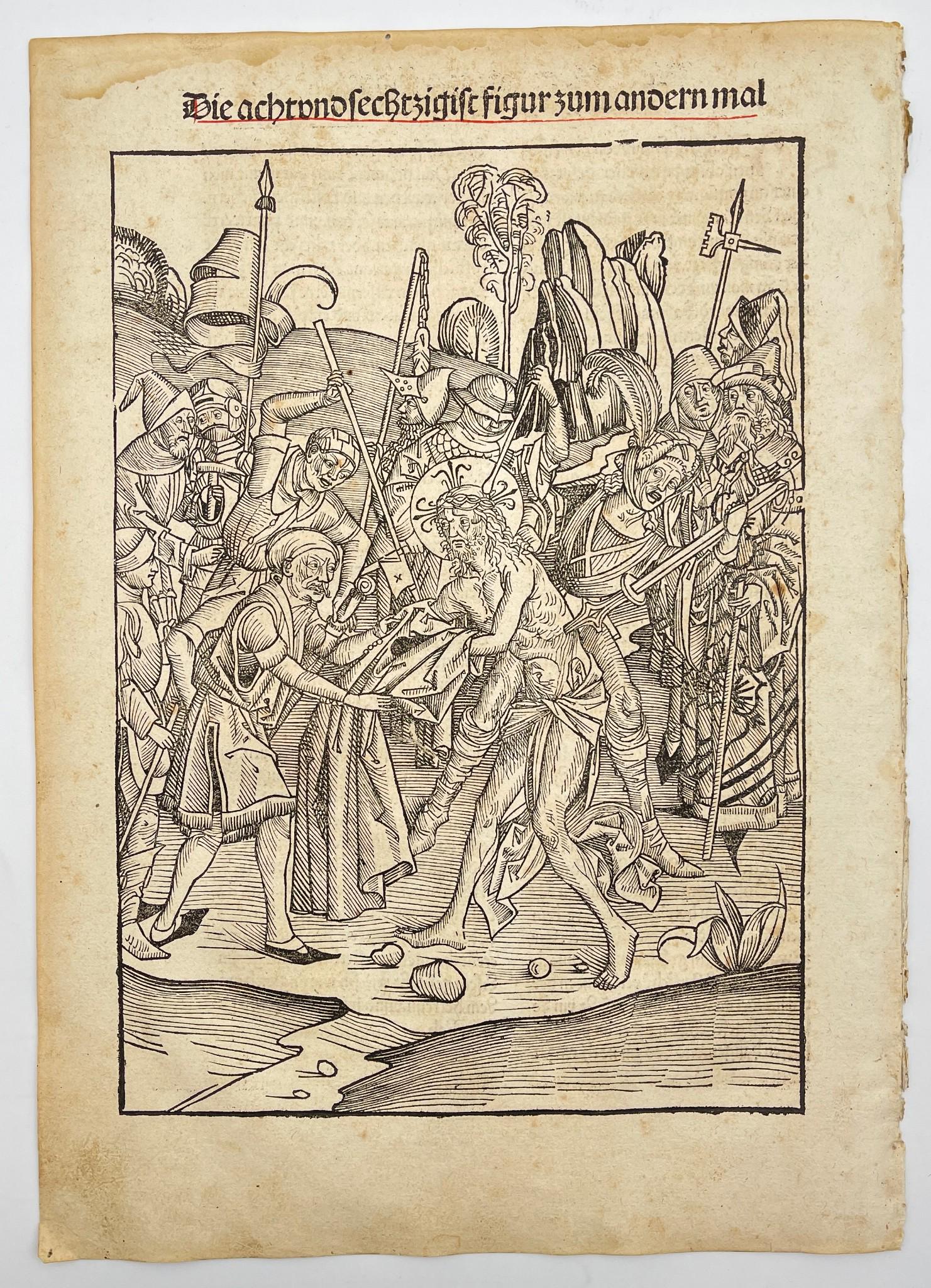 Antique Print - Anton Koberger - Christ's disrobing - Treasury of the True Riche (1 of 4)