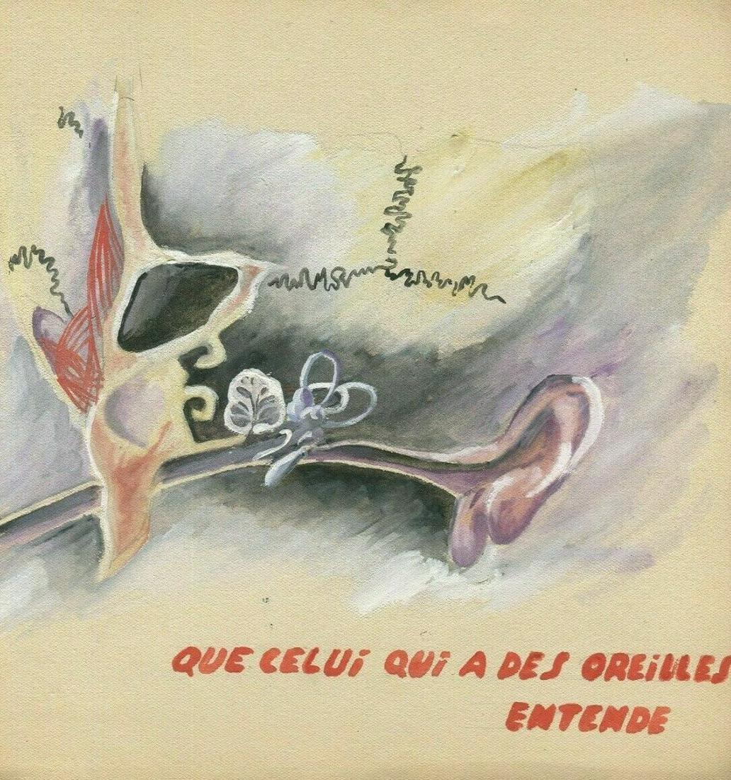 Vintage Original Drawing Ear, Landscape, Still Life, Abstract (1 of 2)