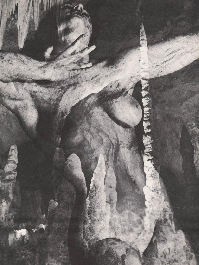 ANDRE DE DIENES - Nude, double exposure: Artist: ANDRE DE DIENES Print Title: Nude, double exposure Medium: photoengraving Printed 1960’s in the USA Image size (inches) approx. 11 x 8.5” Andre De Dienes Dienes was a professional