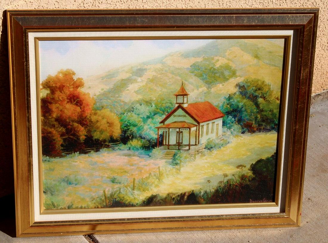 JOE DUNCAN GLEASON Screenprint on Canvas Old Santa Rosa School House (1 of 5)
