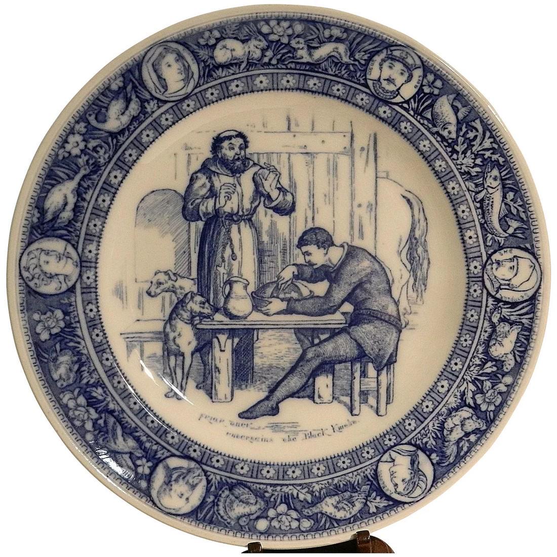 Antique Victorian Era Wedgwood Ivanhoe Flow Blue 10” Dinner Plate (1 of 7)