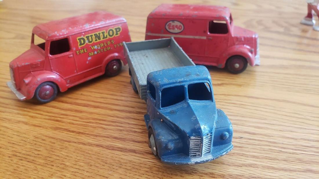 3 Dinky trucks 1960 dodge delivery vans Esso gas Dunlop tires (1 of 3)