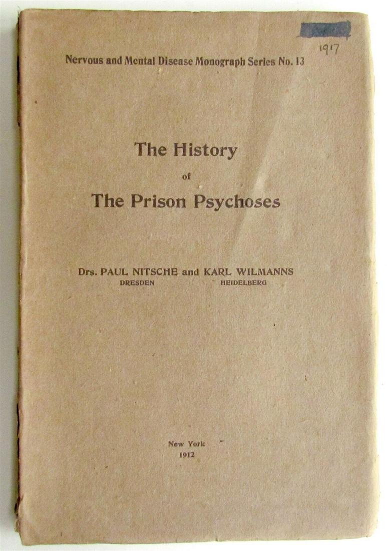1912 HISTORY of PRISON PSYCHOSES antique by Paul H. Nitsche and Karl Wilmanns (1 of 7)