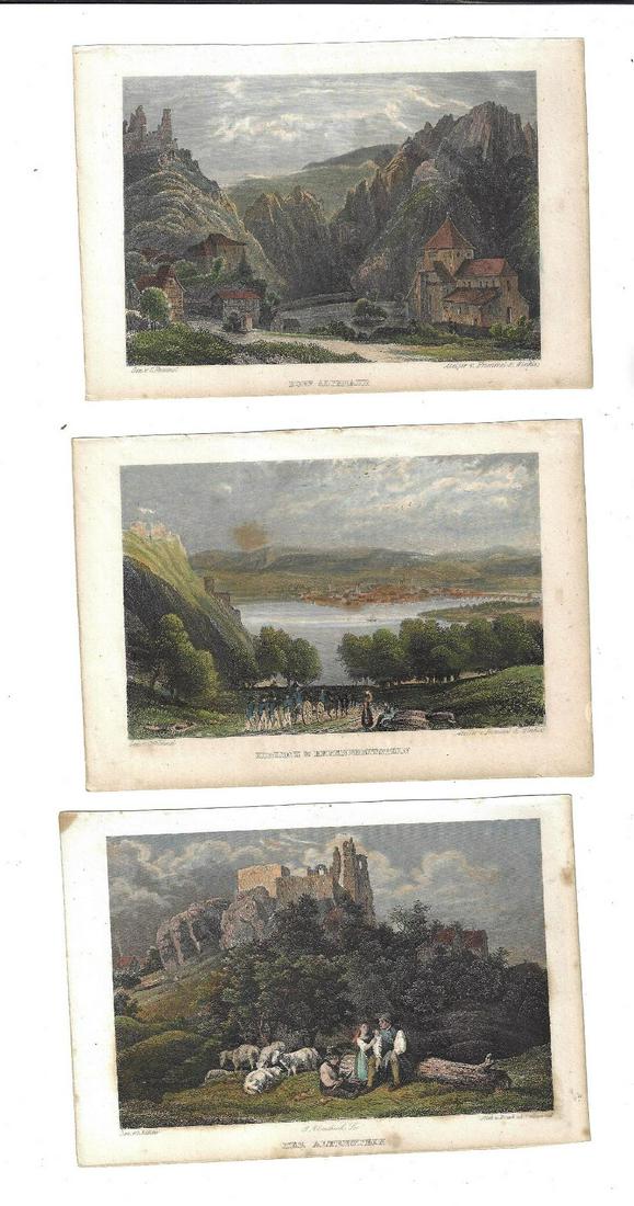 1850 Colored Engravings German Landscapes (1 of 2)