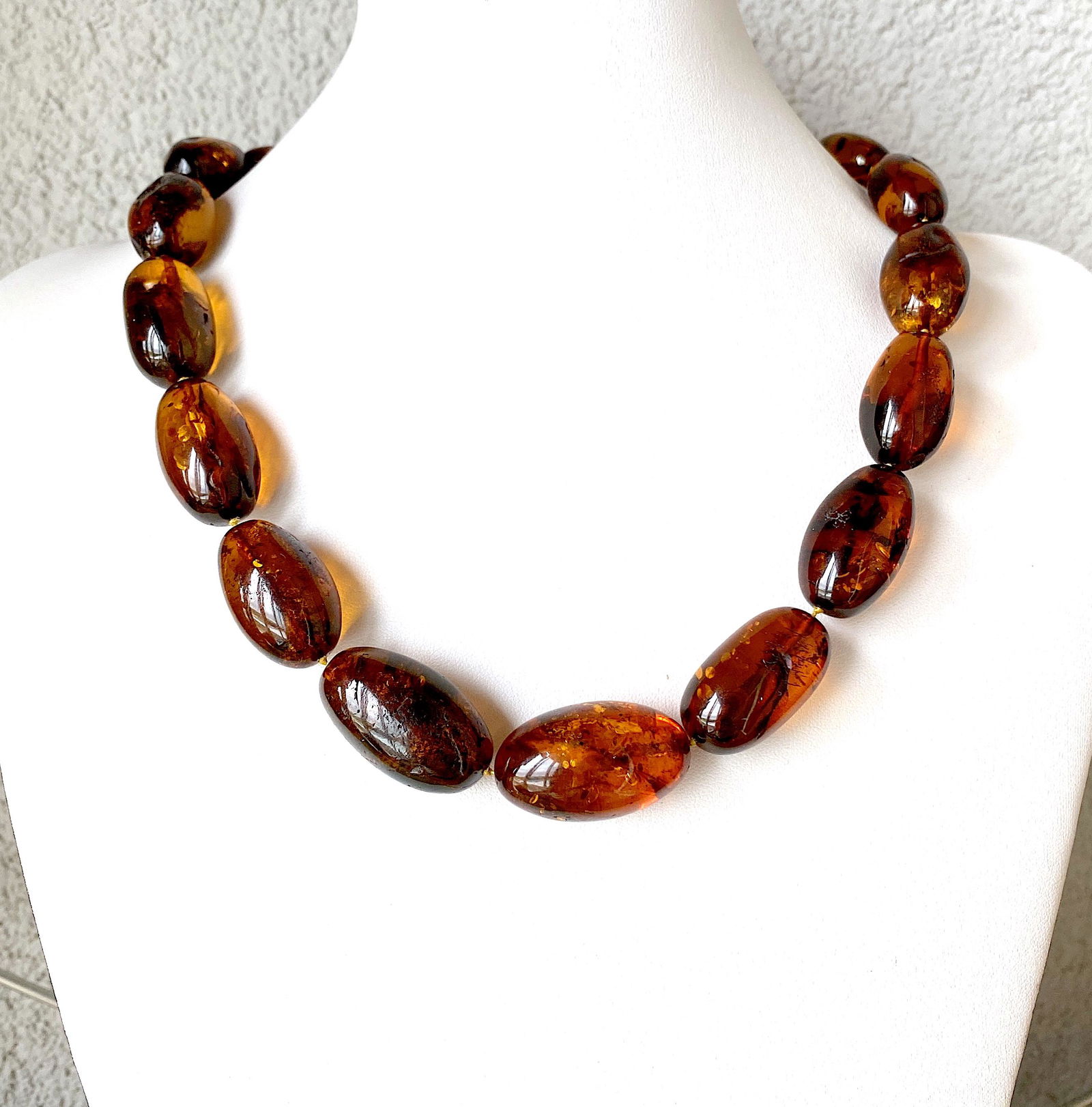 Beautiful Unique Vintage Amber Necklace made from Natural shaped Amber beads (1 of 10)