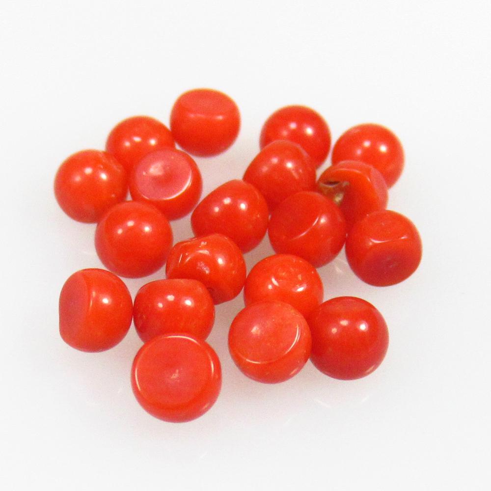 5.80 Ctw Natural 21 Italian Red Coral Round Necklace Set (1 of 2)