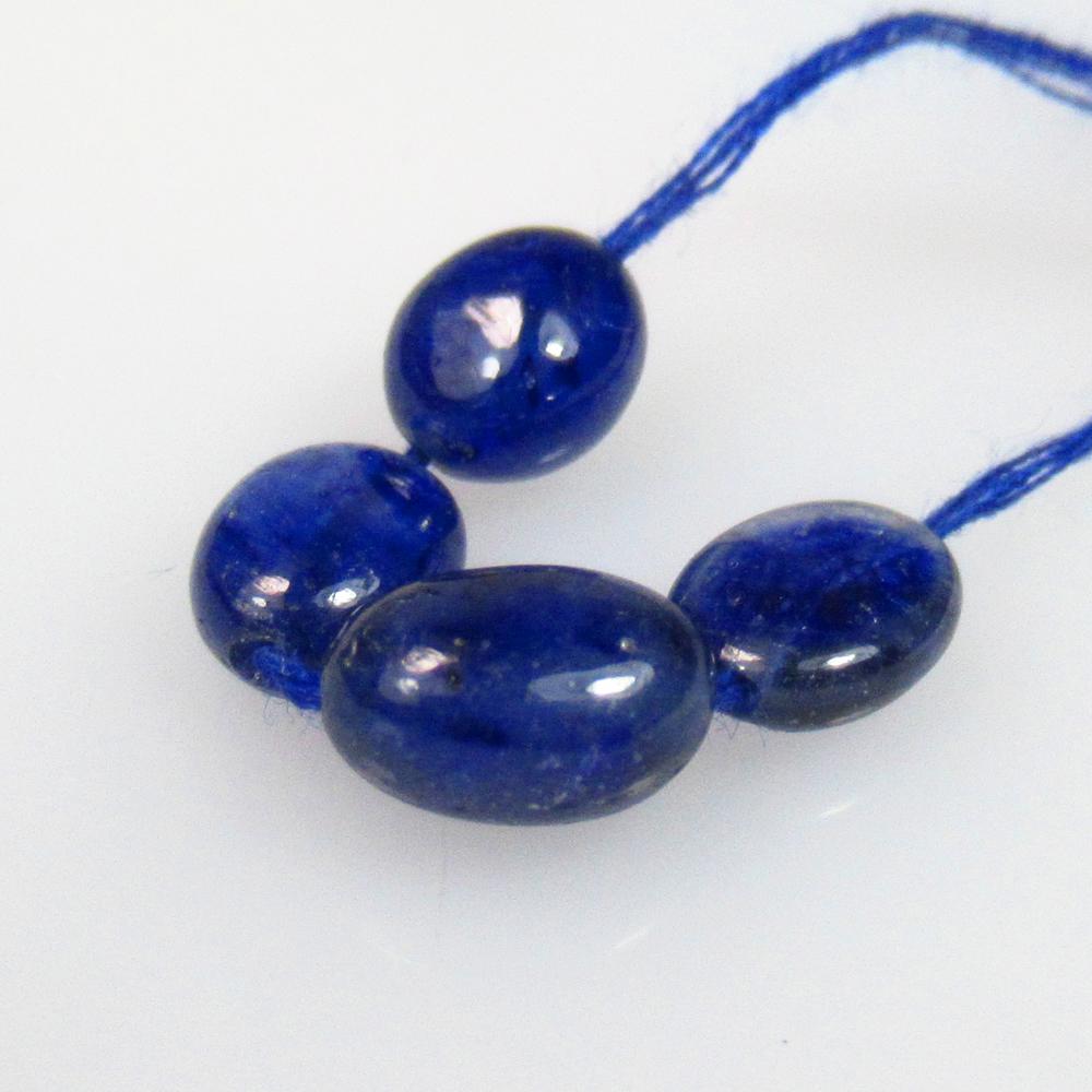 7.47 Ctw Natural 4 Blue Sapphire Dumble Beads (1 of 2)