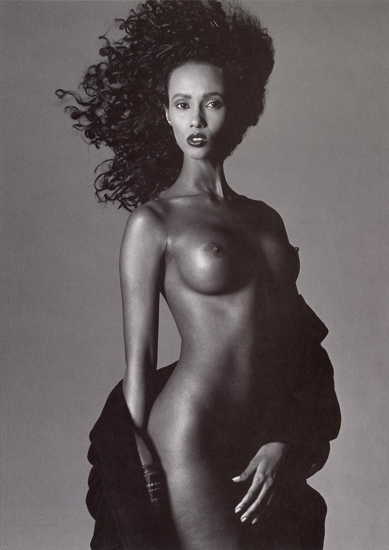 BERT STERN - Iman Bowie: Artist: Bert Stern Title: Iman Bowie Medium: Photo Litho, 1998, Hong Kong Dimensions: 8.35x11.8" Description: Heat Wax Mounted on 12x16" Conservation Board Artist Bio: Bertram "Bert" Stern was an Amer