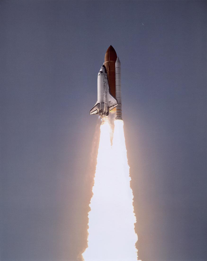 DAN WINTERS - Discovery Climbs Prior To Roll Program: Artist: Dan Winters Title: Discovery Climbs Out Just Prior To Roll Program Medium: Photo Litho, 2012, China Dimensions: 9.05x11.35" Description: Heat Wax Mounted on 11x14" Conservation Board Artist Bi