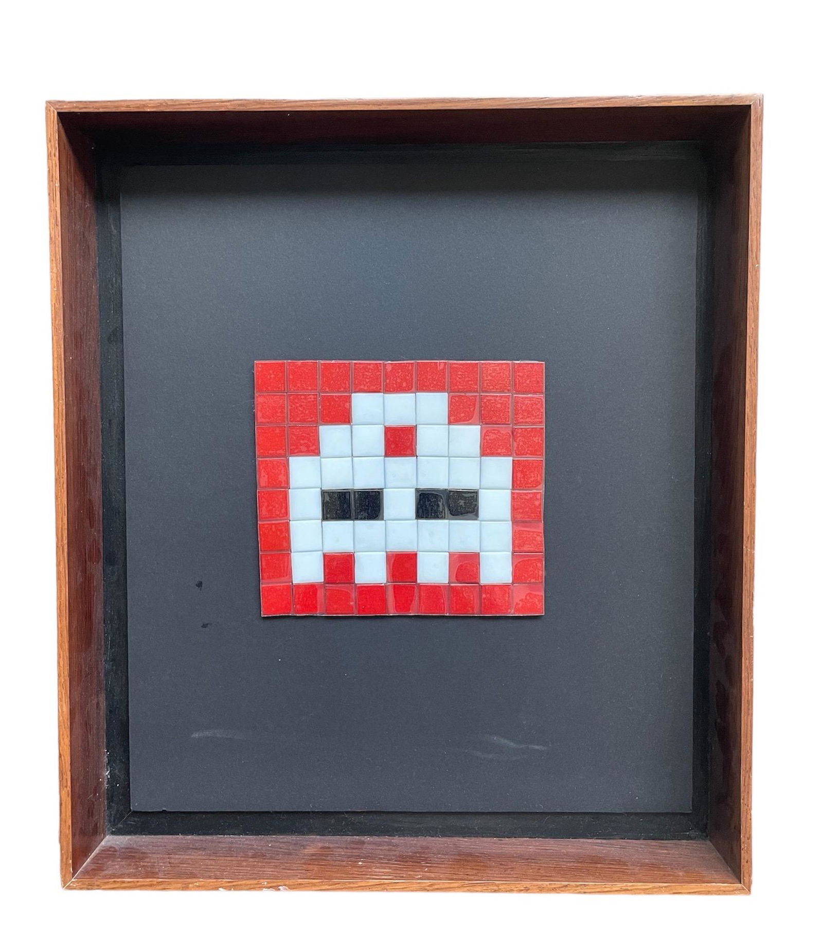 Invader 'warning Invader' Rare Showcard (framed)