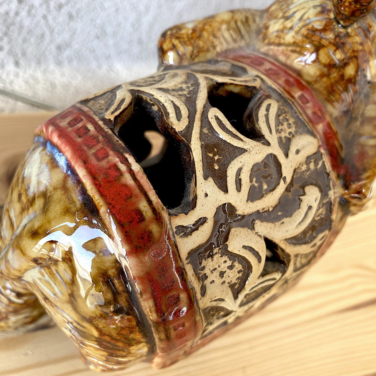 Azure ceramic elephant statue - 3