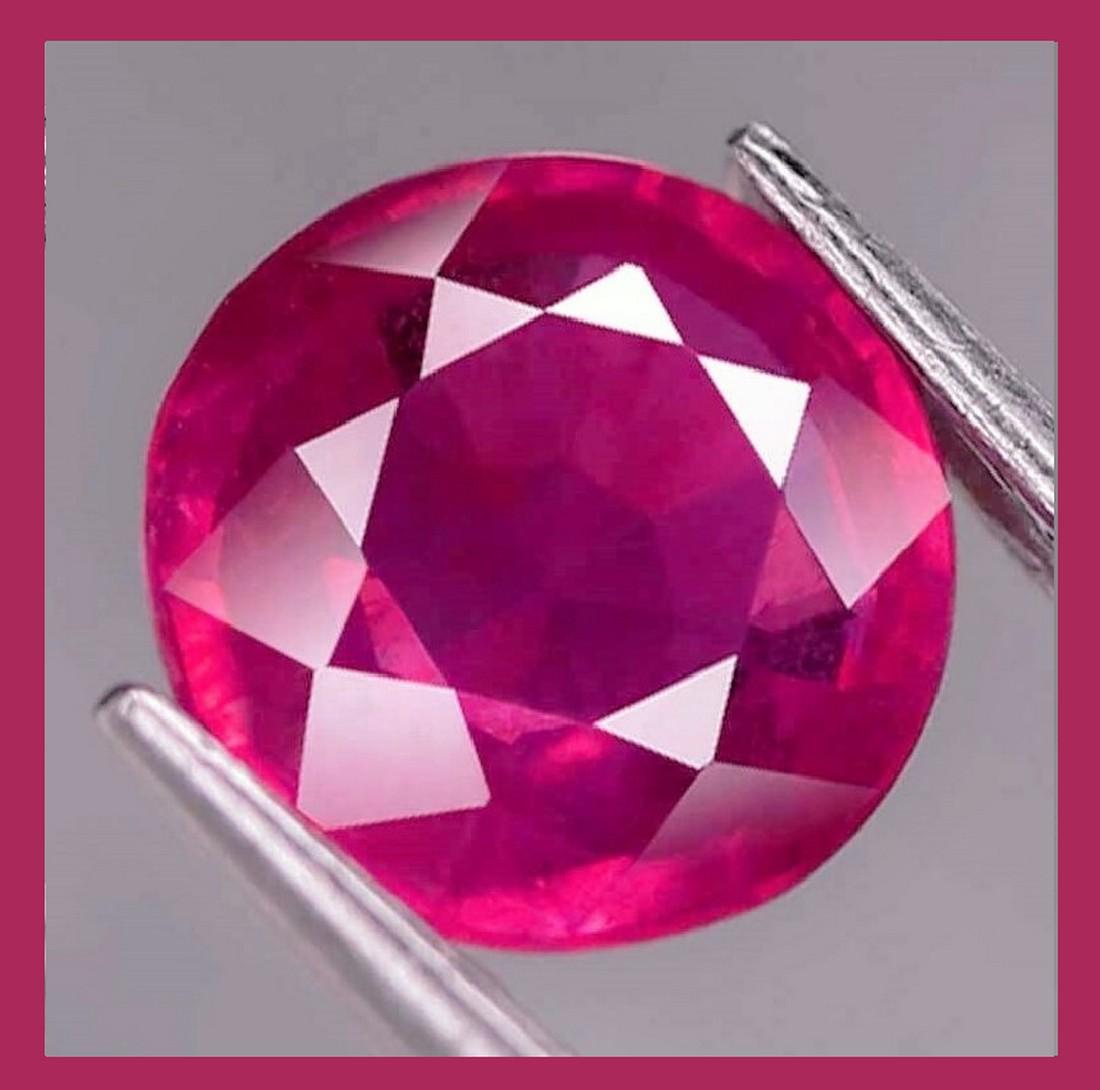1,38 cts Natural Round Pink Red Ruby (1 of 2)