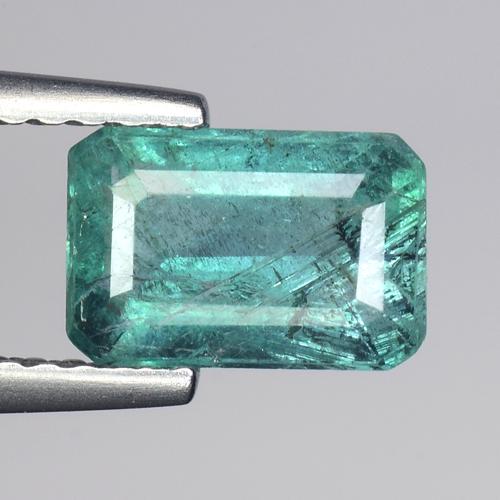 1.20 CTS NATURAL UNHEATED GREEN ZAMBIAN EMERALD OCTAGON GOOD COLOR LOOSE GEMSTONES (1 of 3)