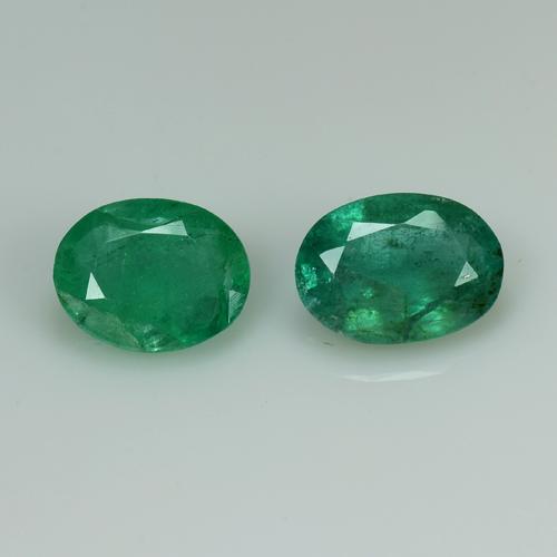 2 PCS 2.05 CTS NATURAL ZAMBIAN EMERALD OVAL SHAPE GOOD COLOR LOOSE GEMSTONES (1 of 2)