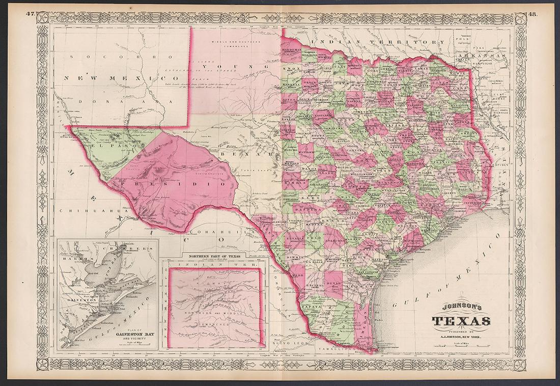 Excellent example of Johnson’s Texas, 1866 (1 of 5)