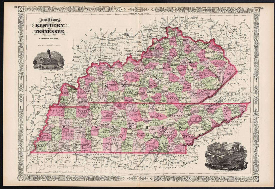 Great Civil War era RR map of Kentucky & Tennessee (1 of 5)