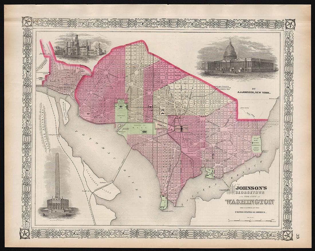 Lovely example of an 1867 map of Washington DC (1 of 4)
