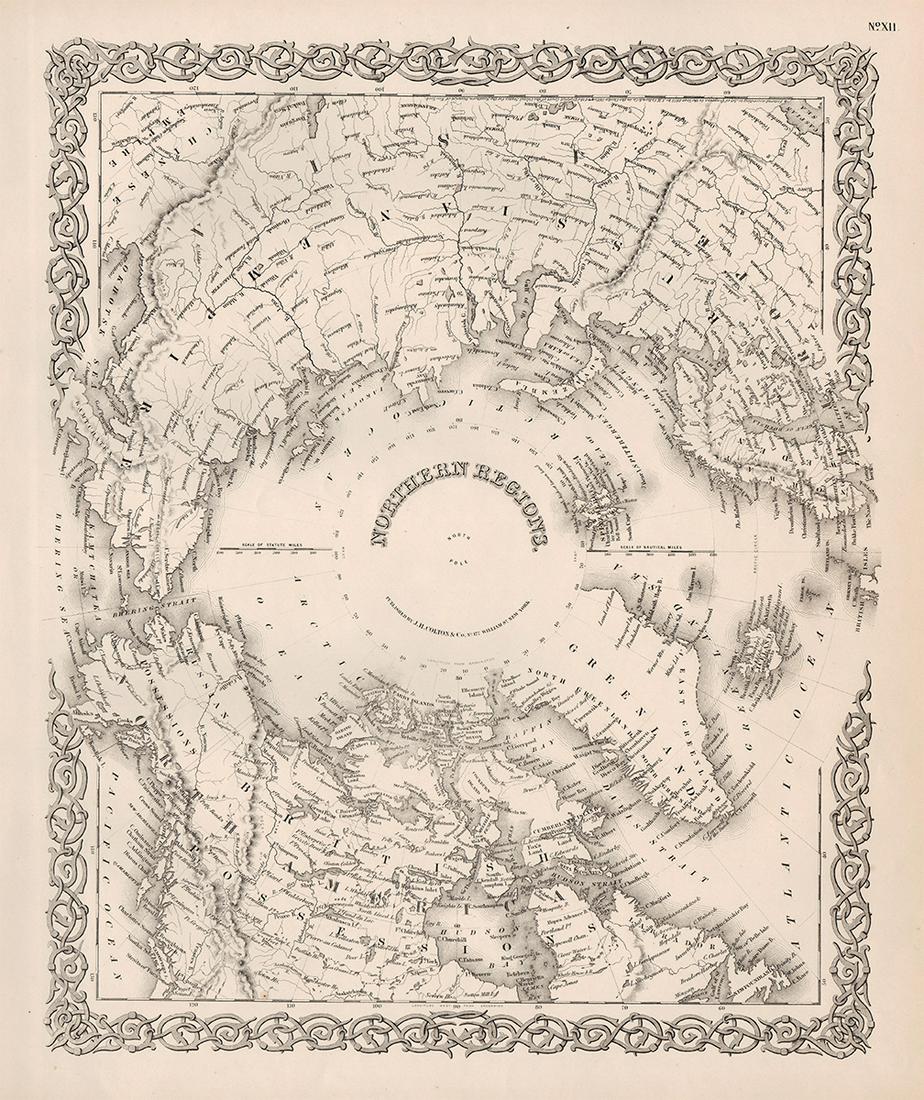 1st edition map of the Arctic, or North Pole by Colton (1 of 5)