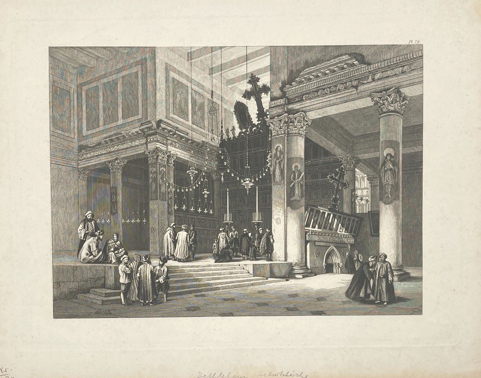 Antique Print - The Church of Nativity - after David Roberts - Religious Israel: Artis/Title: Antique Print - The Church of Nativity - after David Roberts - Religious Israel Date: 1839 Material: Paper Dimensions: 20 cm x 27 cm Description: The Church of Nativity. Old Jerusalem eng