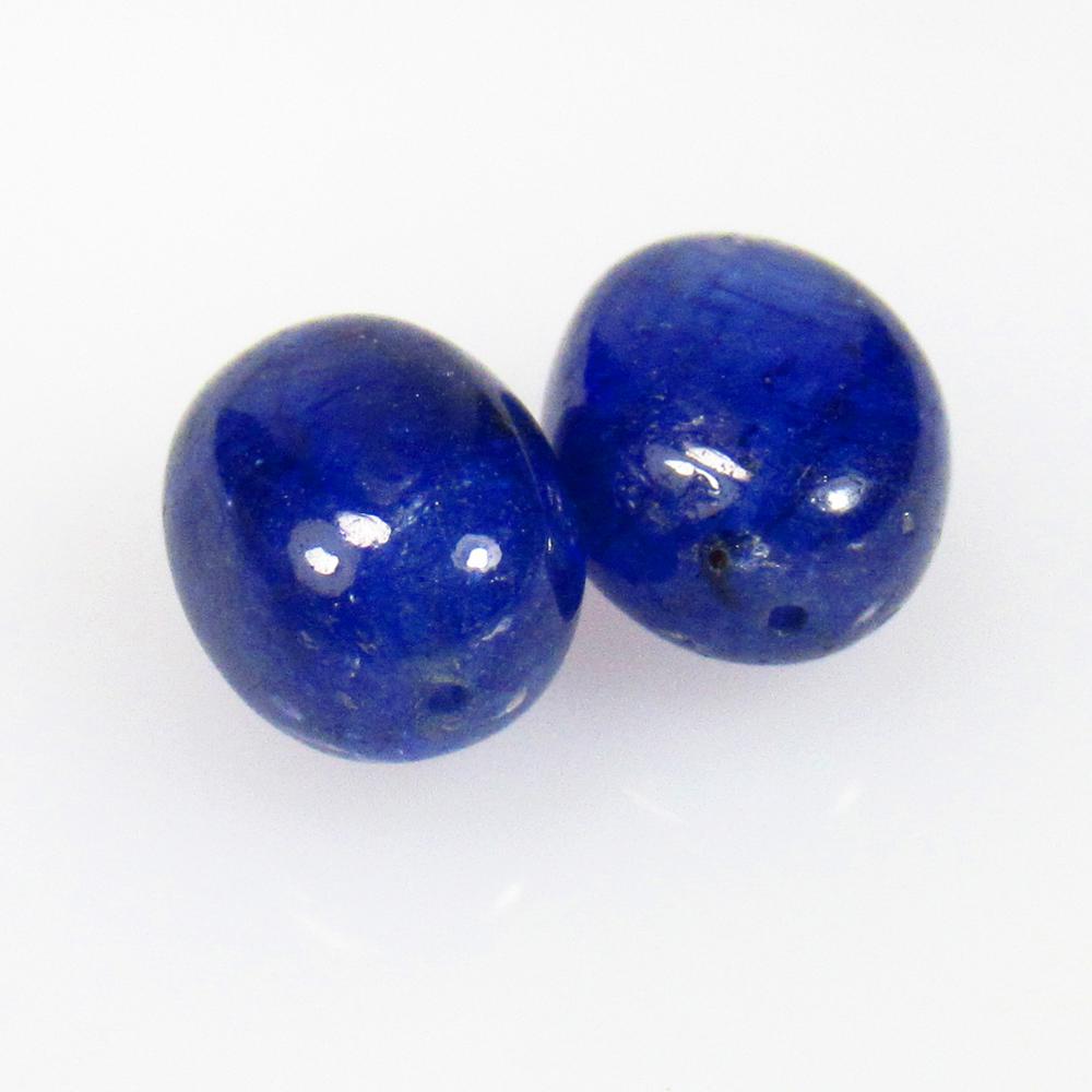 8.22 Ctw Natural 2 Blue Sapphire Dumble Beads (1 of 2)