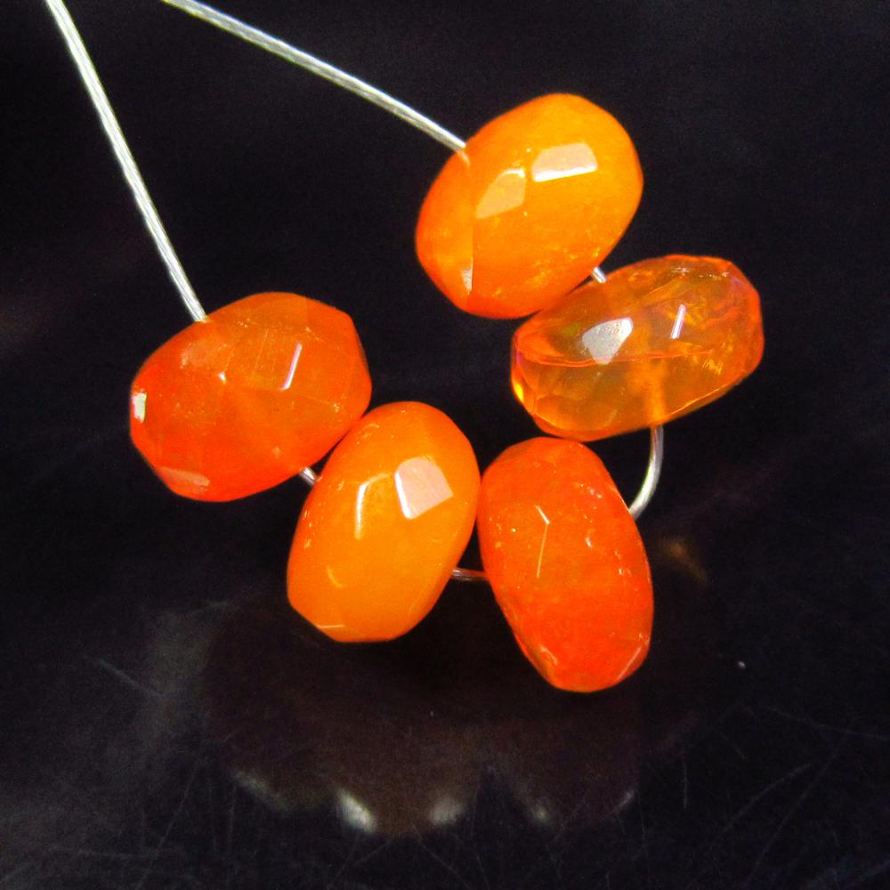 4.03 Ctw Natural 5 Drilled Orange Fire Opal Round Beads (1 of 2)