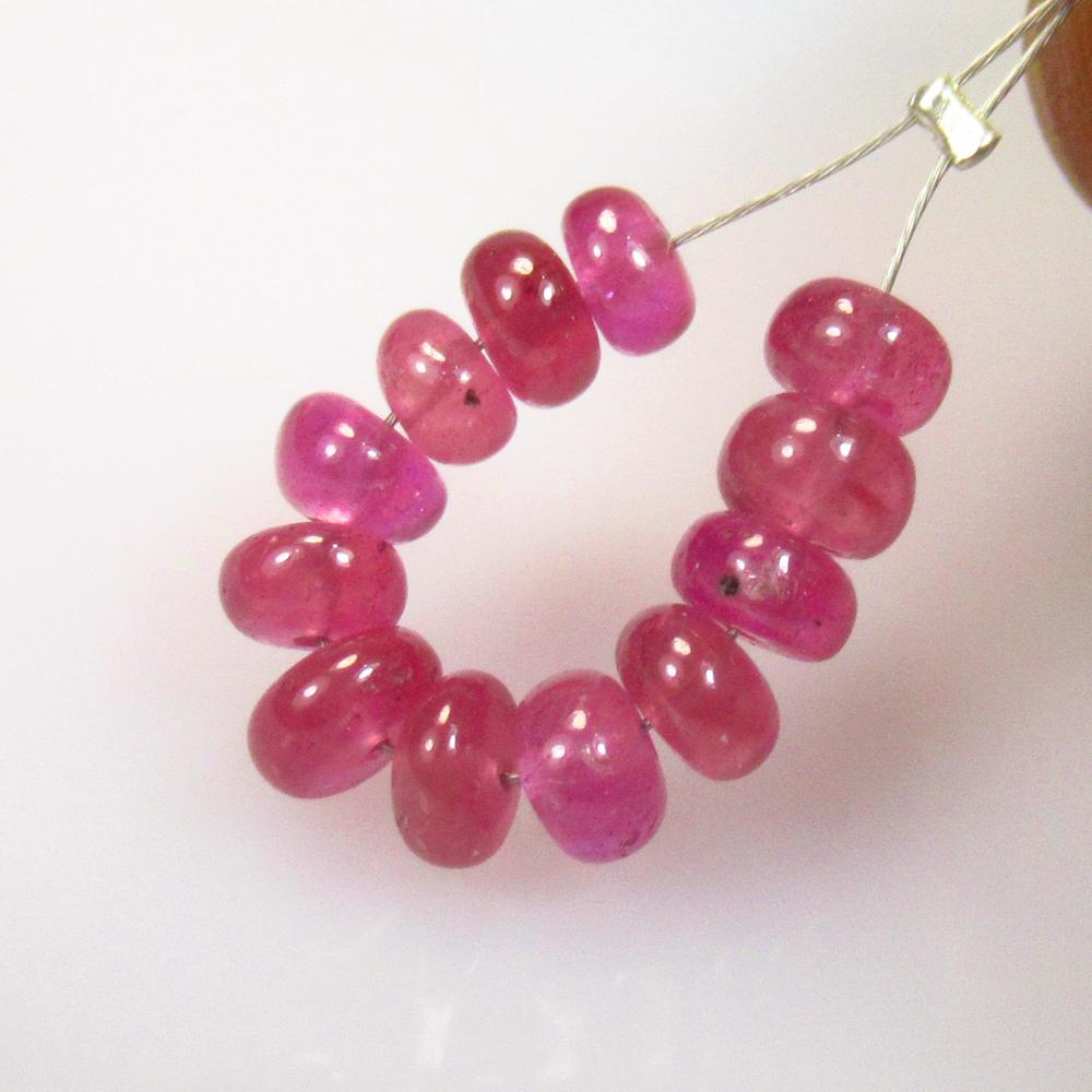 9.74 Ctw Natural 12 Red Ruby Round Beads (1 of 2)