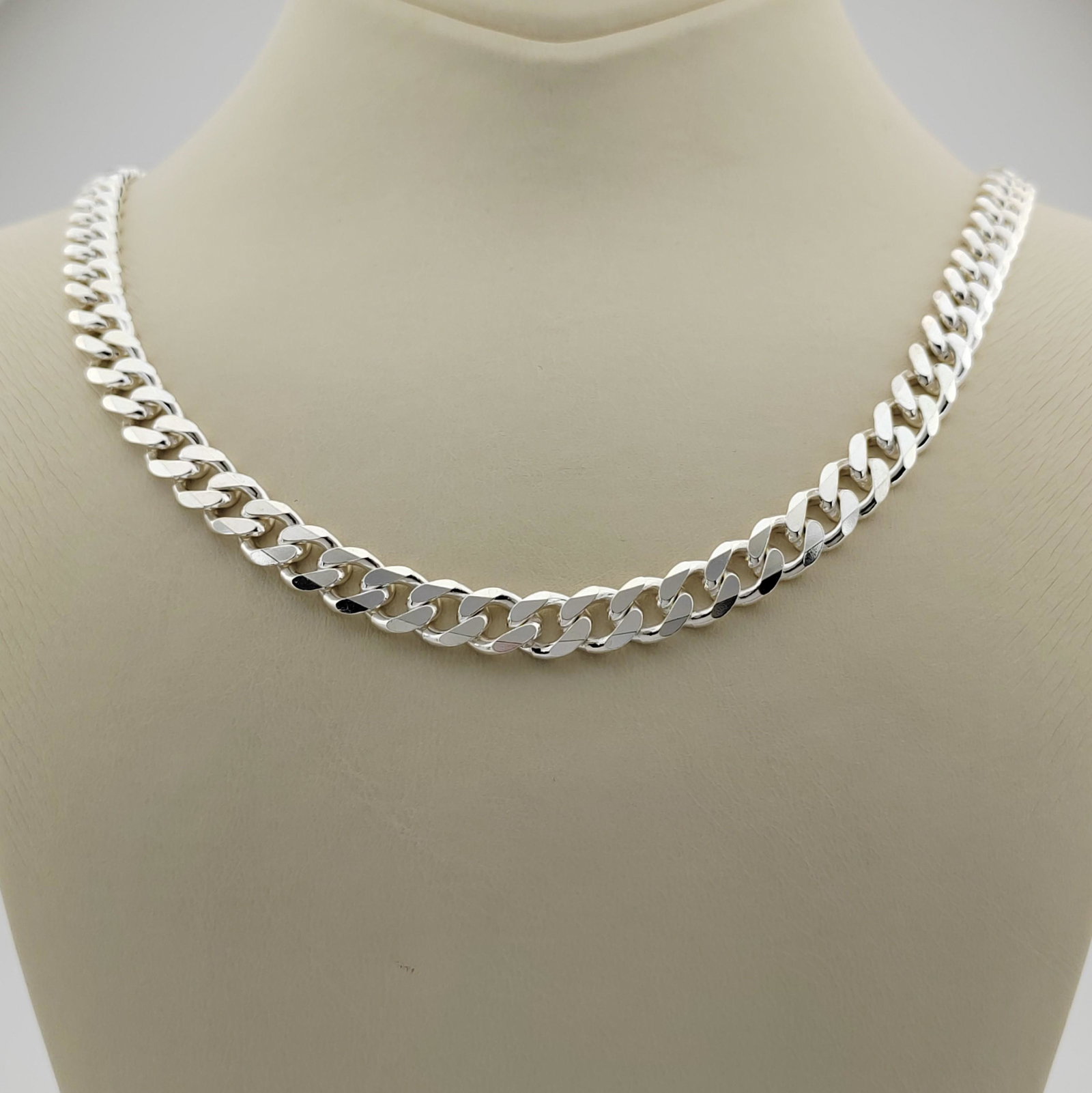925 Silver Miami Cuban Link Chain,Gourmette Men Necklace. (1 of 8)