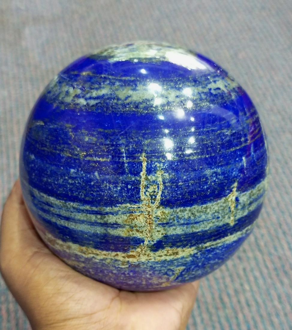 3.5 KG Polished Blue Lapis W/ Gold Pyrite Combine Sphere / Ball From Sar e Sang Afghanistan (1 of 9)