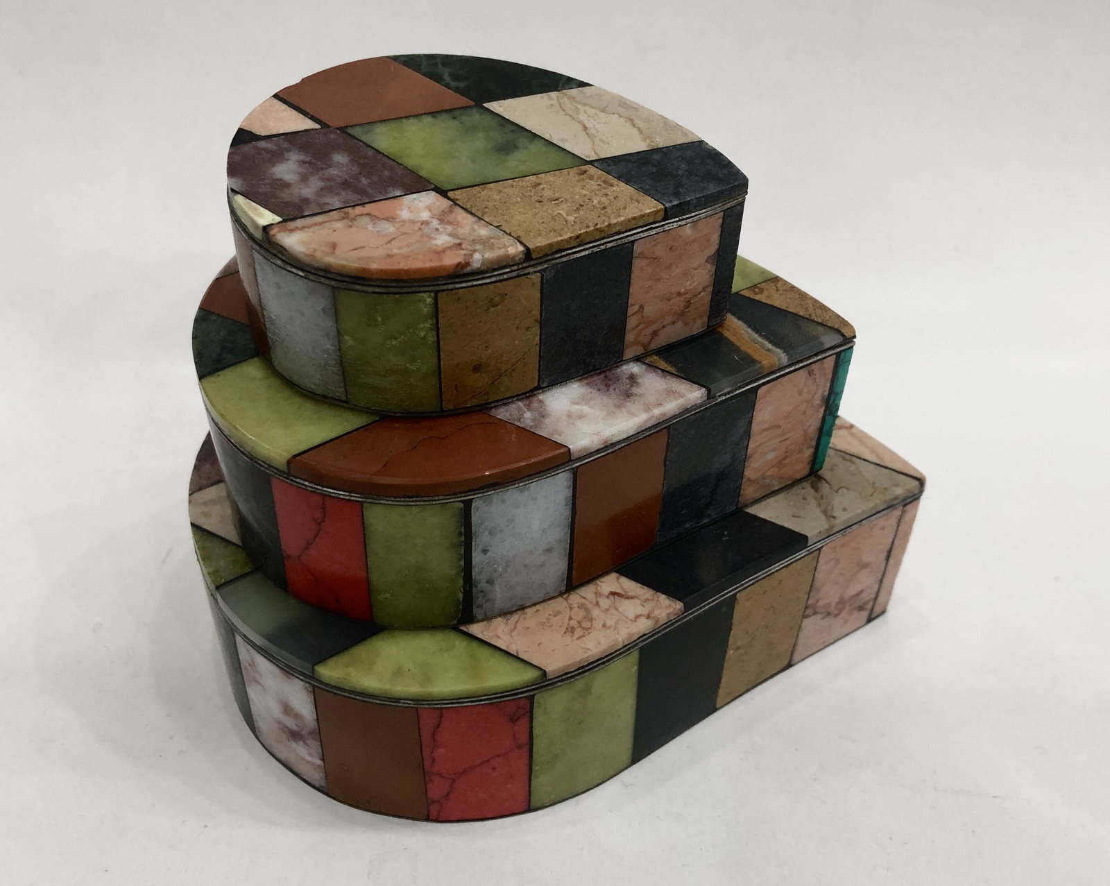 Colorful Mixed Stone Jewelry Boxes - Set of Three, Handcrafted for Style and Quality (1 of 8)