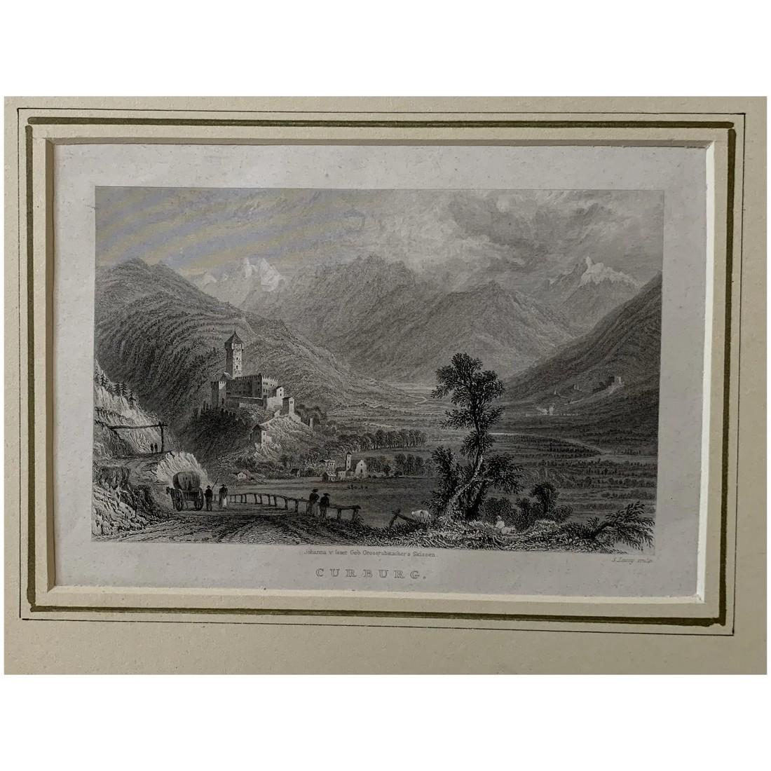 Churburg Castle, Tyrol (Italy). Antique print: Churburg Castle, Tyrol (Italy) Engraver: Samuel Lacey (1787 - 1859) Artist: after Thomas Allom, 1804-1872. Published by: Tombleson & Co. Production date: 1836. Print size: 15x9,6 cms. Sheet size: 25x2