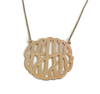 KHK Initial Italian Monogram Pendant Necklace Rose Gold-Plated Silver, 5.15 Gr