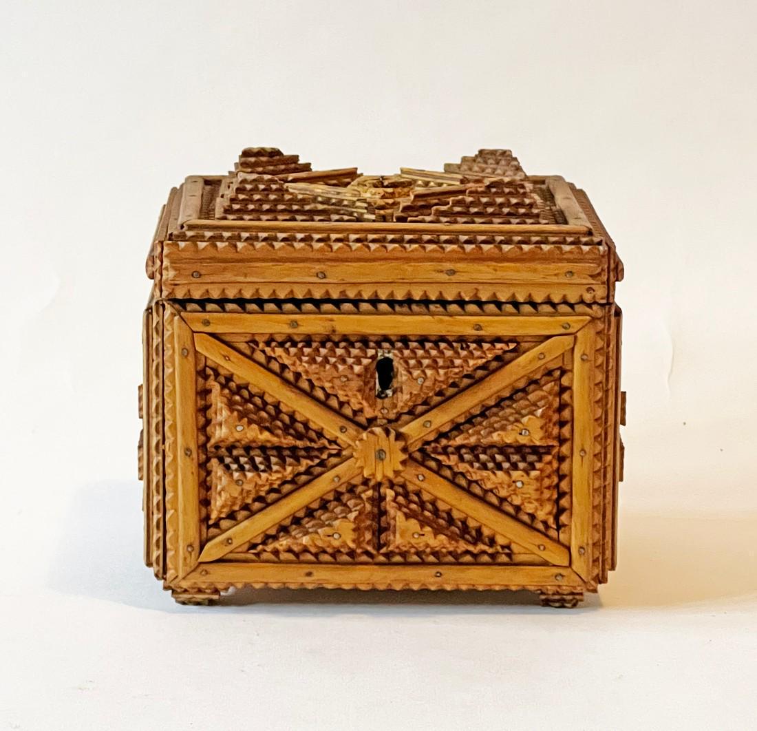 Tramp Art Bank with Hidden Slot for Coins (1 of 6)