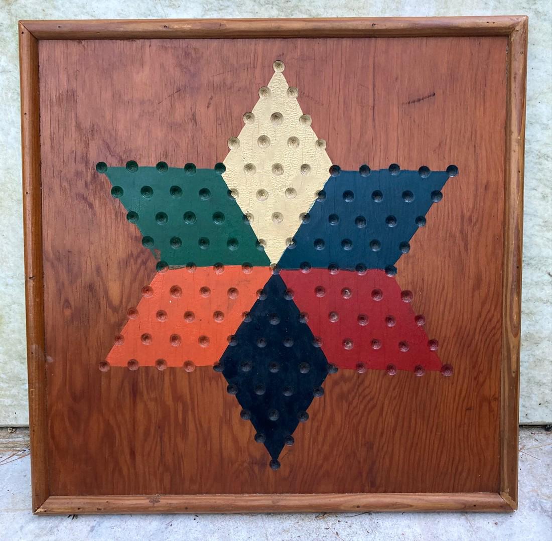C1920 two sided gameboard with nice vibrant original paint (1 of 4)