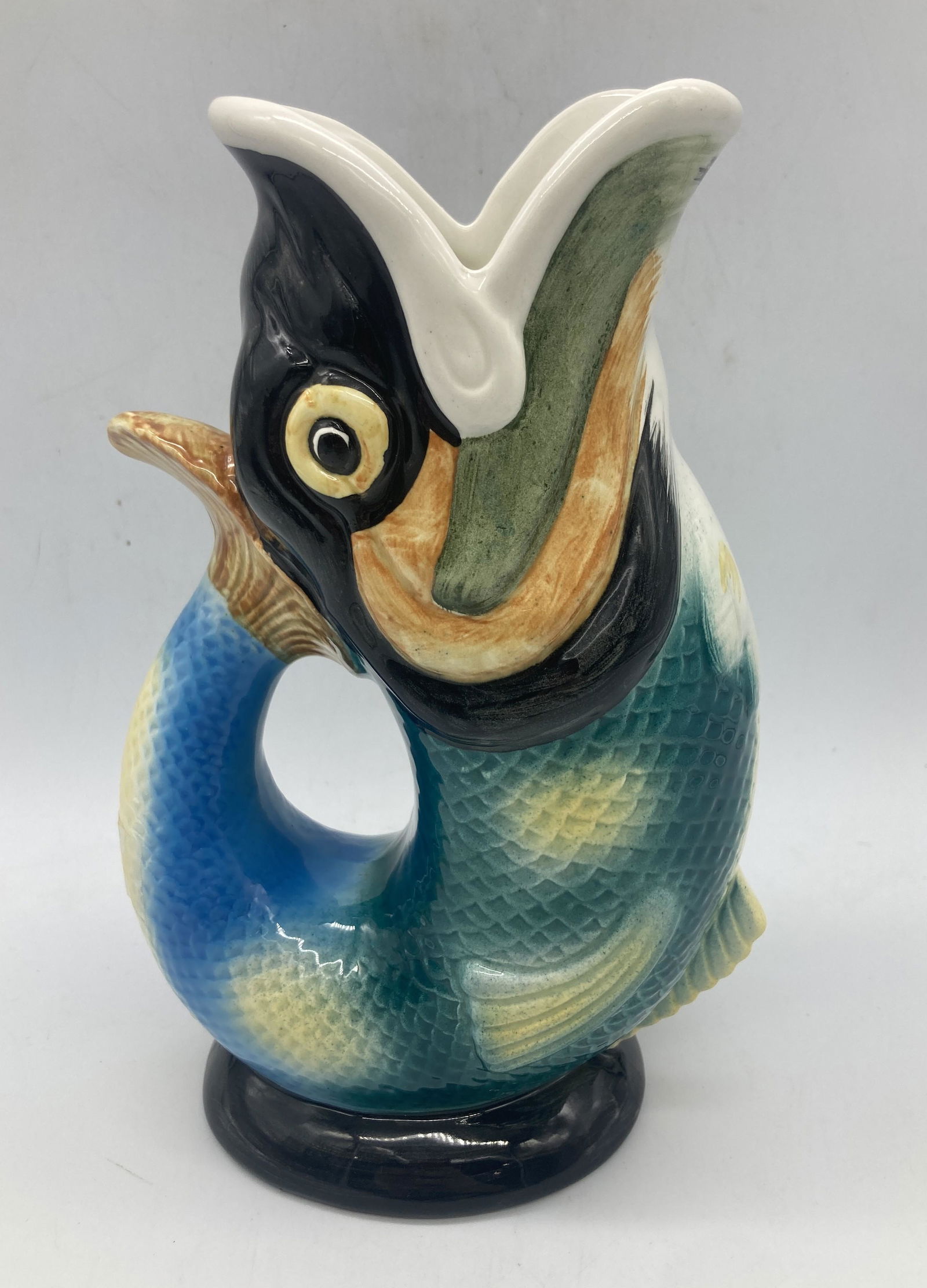 Vintage "Gurgling Jug" Koi Fish Royal Winton England Porcelain Pottery Vase (1 of 8)
