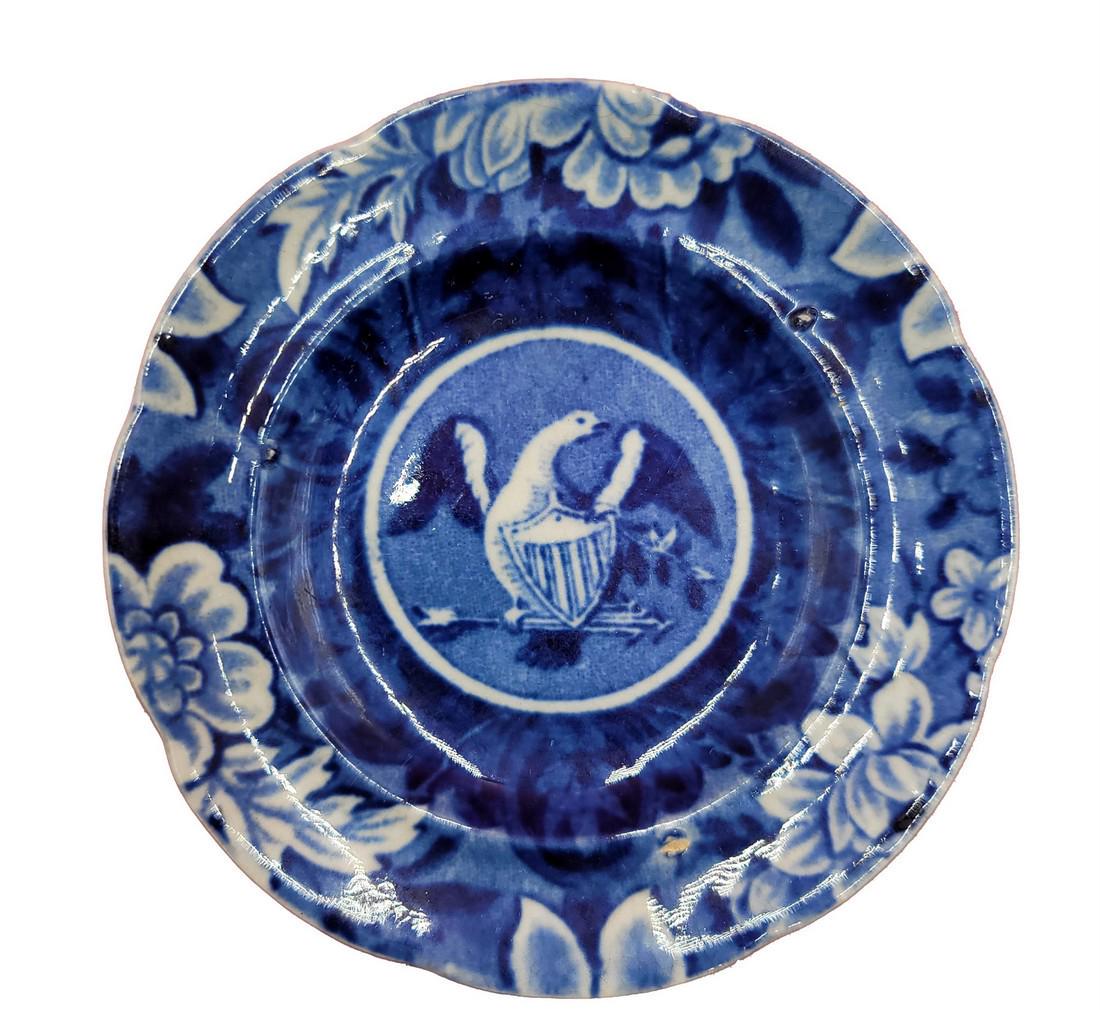 Historical Staffordshire Arms of the United States Eagle Cup Plate (1 of 3)
