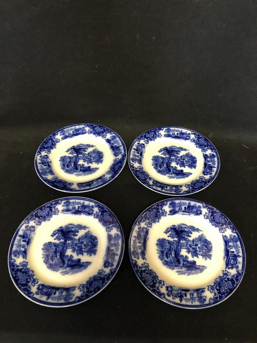 4 shanghai flow blue 7” plates (1 of 6)