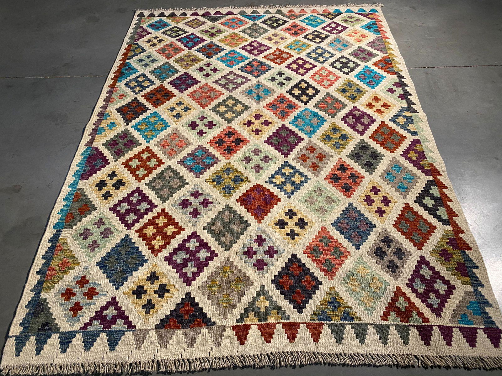 COLORFUL HAND KNOTTED KLIM 5x6.7 (1 of 9)