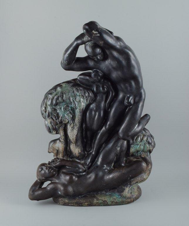 Unique Kai Nielsen for KÃ¤hler "Zeus and Io". Colossal sculpture group of ceramic, decorated with (1 of 9)