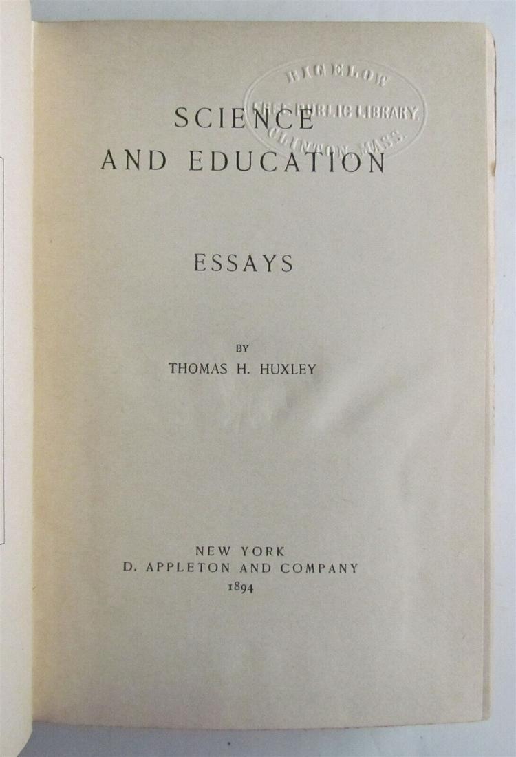 1894 Science And Education Essays By Thomas Huxley Antique Auction